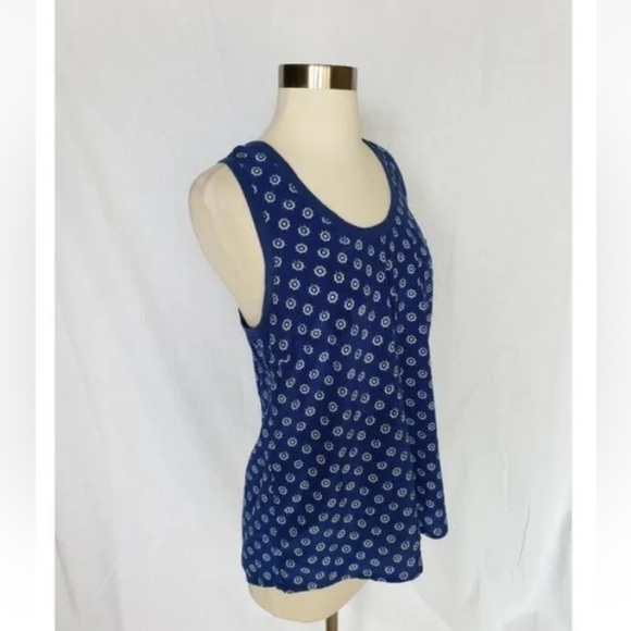 Joie Women’s Royal Blue Nautical Print XS Silk Tank Sleeveless Shell Racerback - Picture 3 of 9